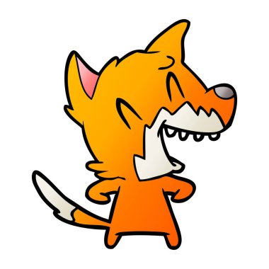 Tilki çizgi film karakteri vektör çizim