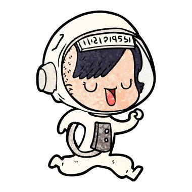 vektör çizim karikatür astronot kadın