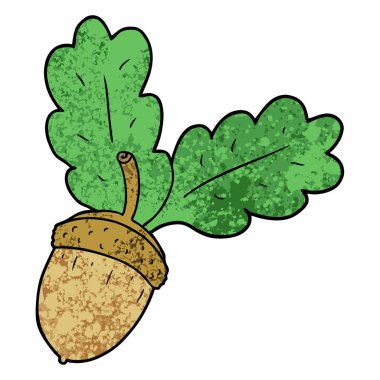 vektör çizim karikatür meşe palamudu