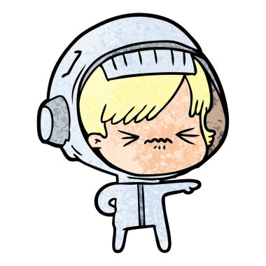 vektör çizim karikatür astronot kadın