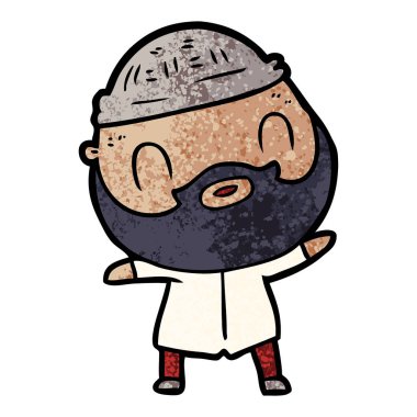 vektör çizim karikatür sakallı adam