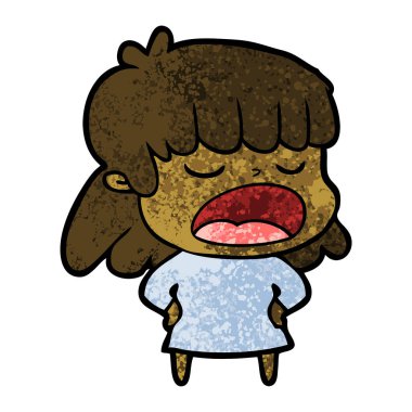 vektör çizim karikatür kadın söz