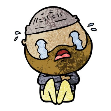 sakallı adam ağlıyor çizgi film