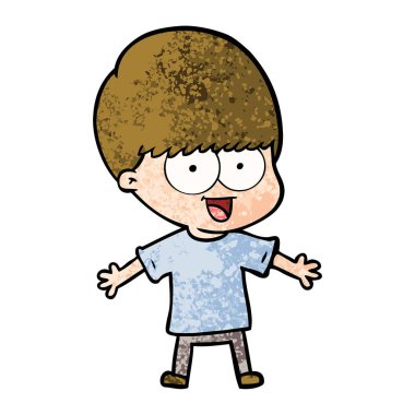 mutlu çizgi film çocuk vektör çizim