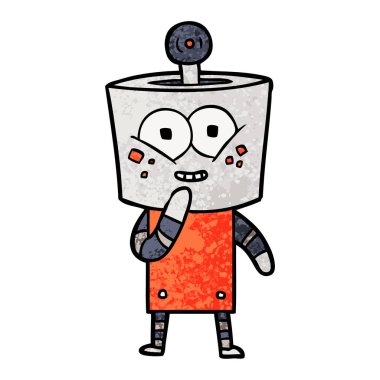 mutlu karikatür robot vektör çizim