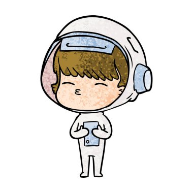 vektör çizim karikatür meraklı astronot