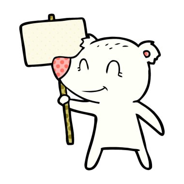 Kutup ayısı protesto işareti karikatür ile