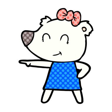 Kutup Ayısı Çizgi Filminin Vektör İllüstrasyonu