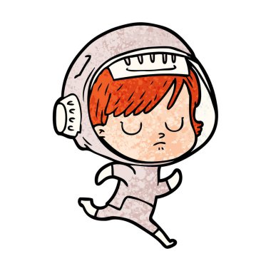 vektör çizim karikatür astronot kadın