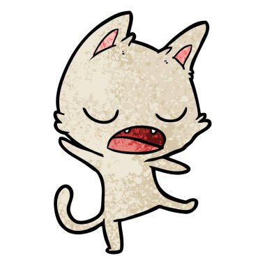 kedi karikatür konuşma vektör çizim