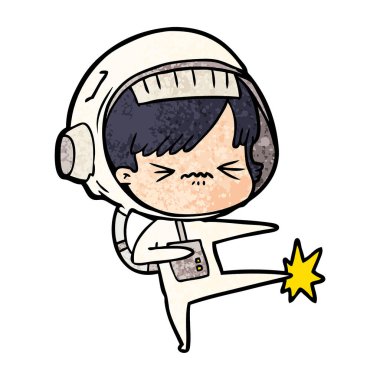 vektör çizim karikatür astronot kadın