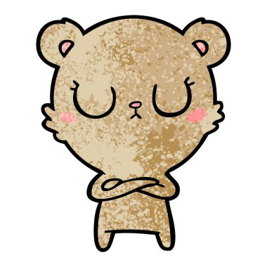 huzurlu karikatür ayı vektör çizim