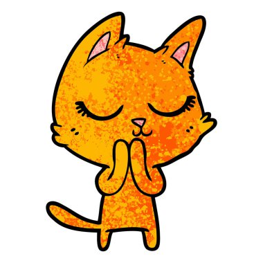 Sakin karikatür kedi vektör çizim