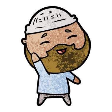 mutlu sakallı adam vektör çizim