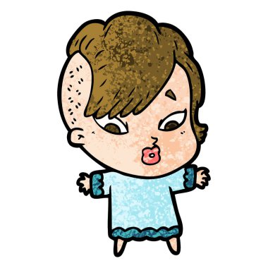 vektör çizim karikatür sürpriz kız