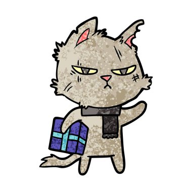 vektör çizim zor karikatür kedi