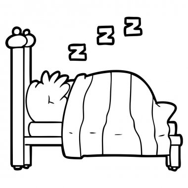 Horlama kişi vektör çizim karikatür 