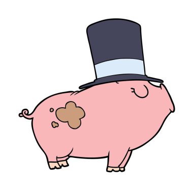 Çizgi film domuzunun vektör çizimi