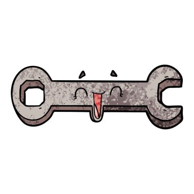 vektör çizim karikatür somun anahtarı