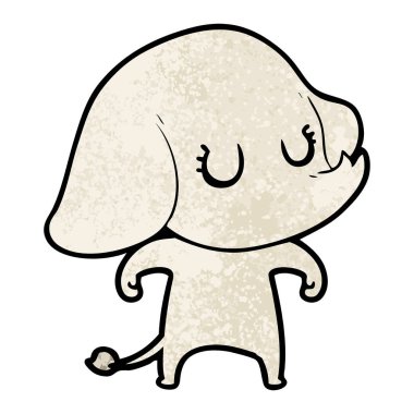 vektör çizim sevimli çizgi fil