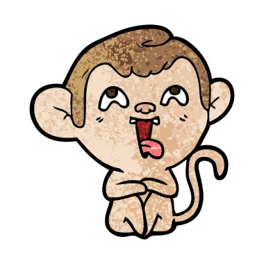 deli karikatür maymun vektör çizim