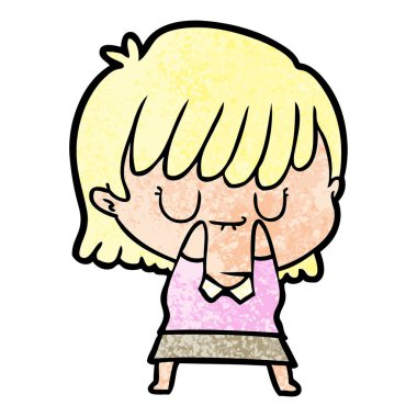 Çizgi filmdeki kadının vektör çizimi