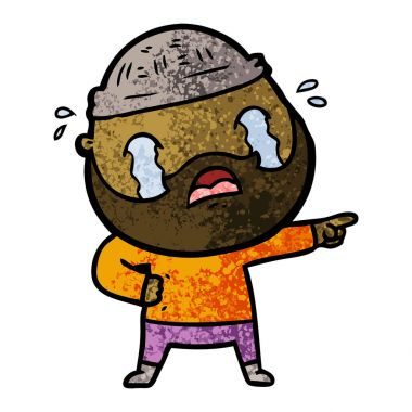 sakallı adam ağlıyor çizgi film