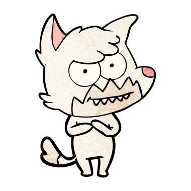 vektör çizim karikatür sırıtan Fox