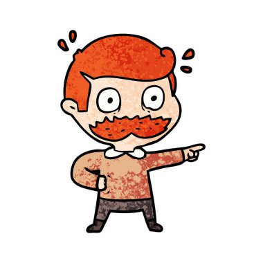 çizgi film adam şok bıyıklı