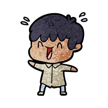 vektör çizim karikatür gülen çocuk