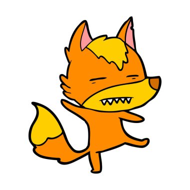 Tilki çizgi film karakteri vektör çizim