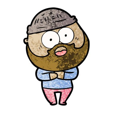 vektör çizim karikatür sakallı adam