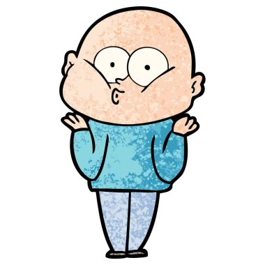 karikatür kel adam bakıyor