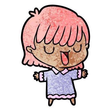 Çizgi filmdeki kadının vektör çizimi