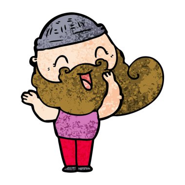 mutlu sakallı adam vektör çizim