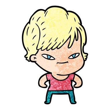 vektör çizim karikatür mutlu kadın