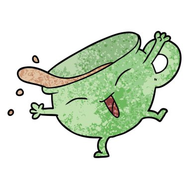 vektör çizim karikatür çay fincanı