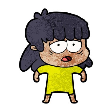 vektör çizim karikatür yorgun kadın