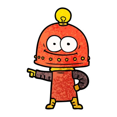 ampul ile mutlu karton robot