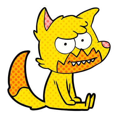 Tilki çizgi film karakteri vektör çizim