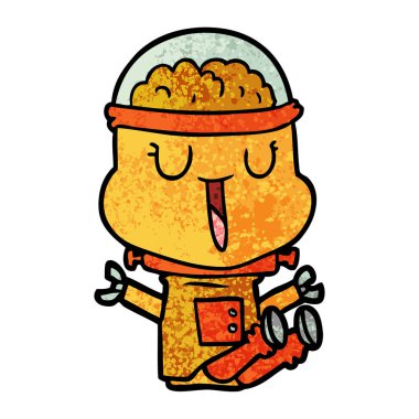 mutlu karikatür robot vektör çizim