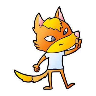 Tilki çizgi film karakteri vektör çizim