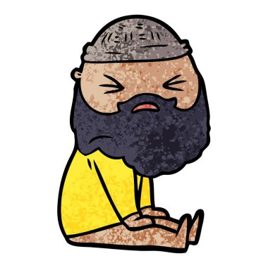 Sakallı çizgi film adamı.