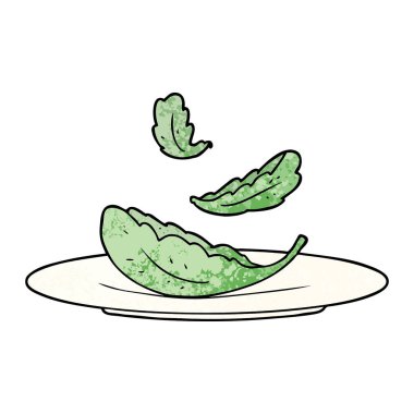 vektör çizim karikatür salata yaprakları