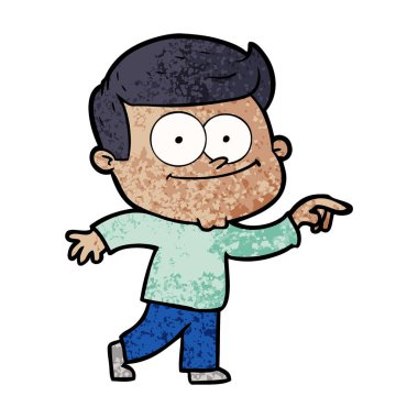 vektör çizim karikatür mutlu adam