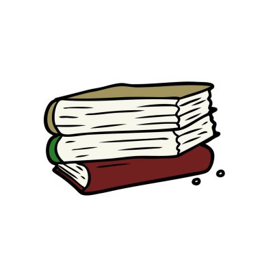 Kitap yığını çizgi film