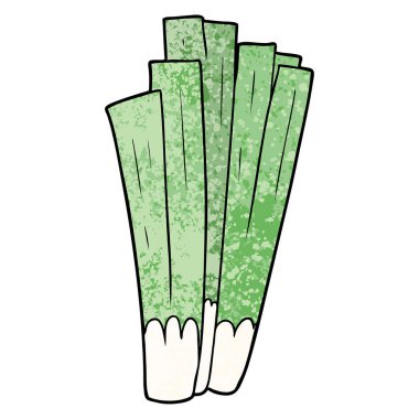 vektör çizim karikatür pırasa