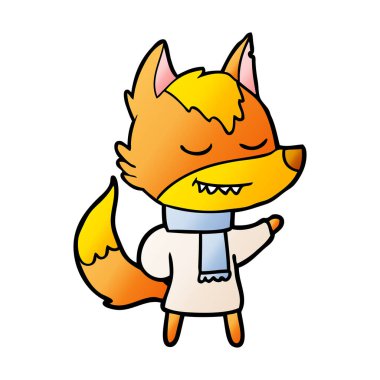 Tilki çizgi film karakteri vektör çizim