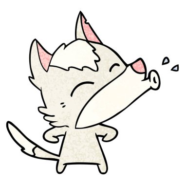 uluyan kurt karikatür, vektör çizim