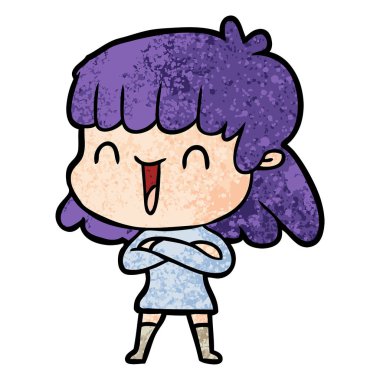 Çizgi filmdeki kadının vektör çizimi